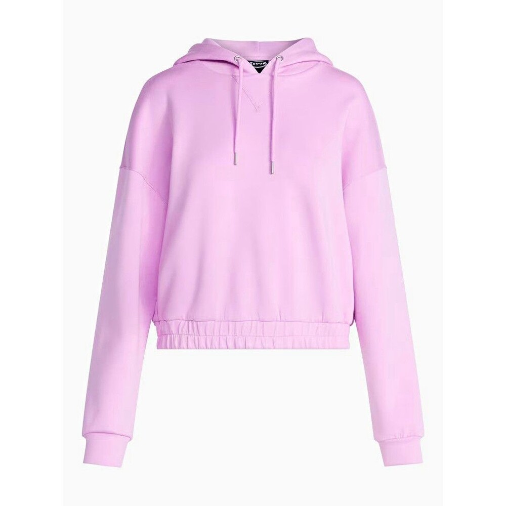 Scoop L 12-14 Scuba Pullover Hoodie Cotton Rose Lilac Cropped Sweatshirt Soft